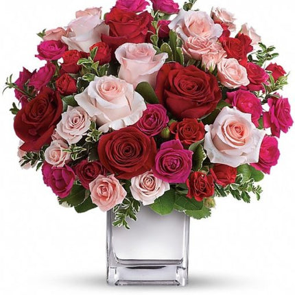 Love Medley Bouquet with Red Roses