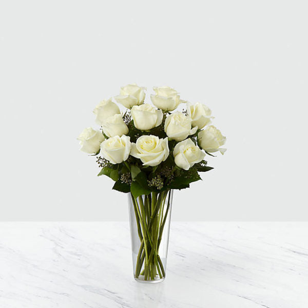 12 White Roses
